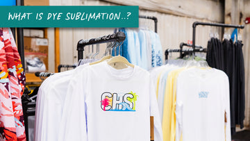 Dye Sublimated Shirts hanging on racks
